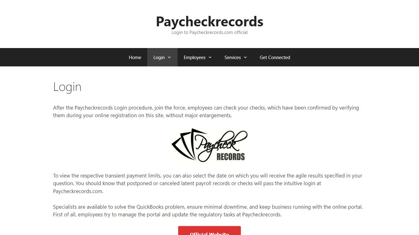 Login - Paycheckrecords